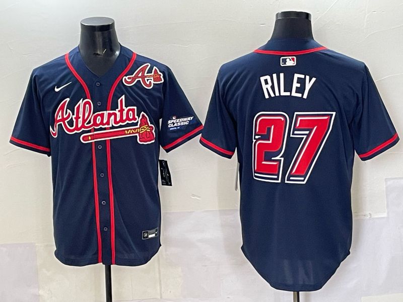 Men Atlanta Braves #27 Riley Drak Blue Nike 2025 MLB Jersey style 06